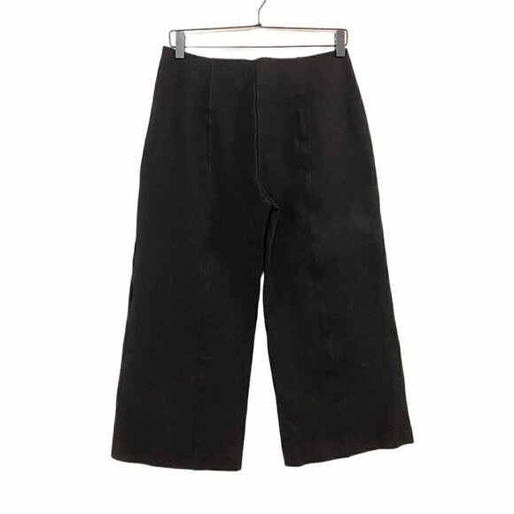 J Crew Women's Size 8 Pants Ponte Wide Leg Crop High Rise Stretch Black L1687 - Picture 4 of 8